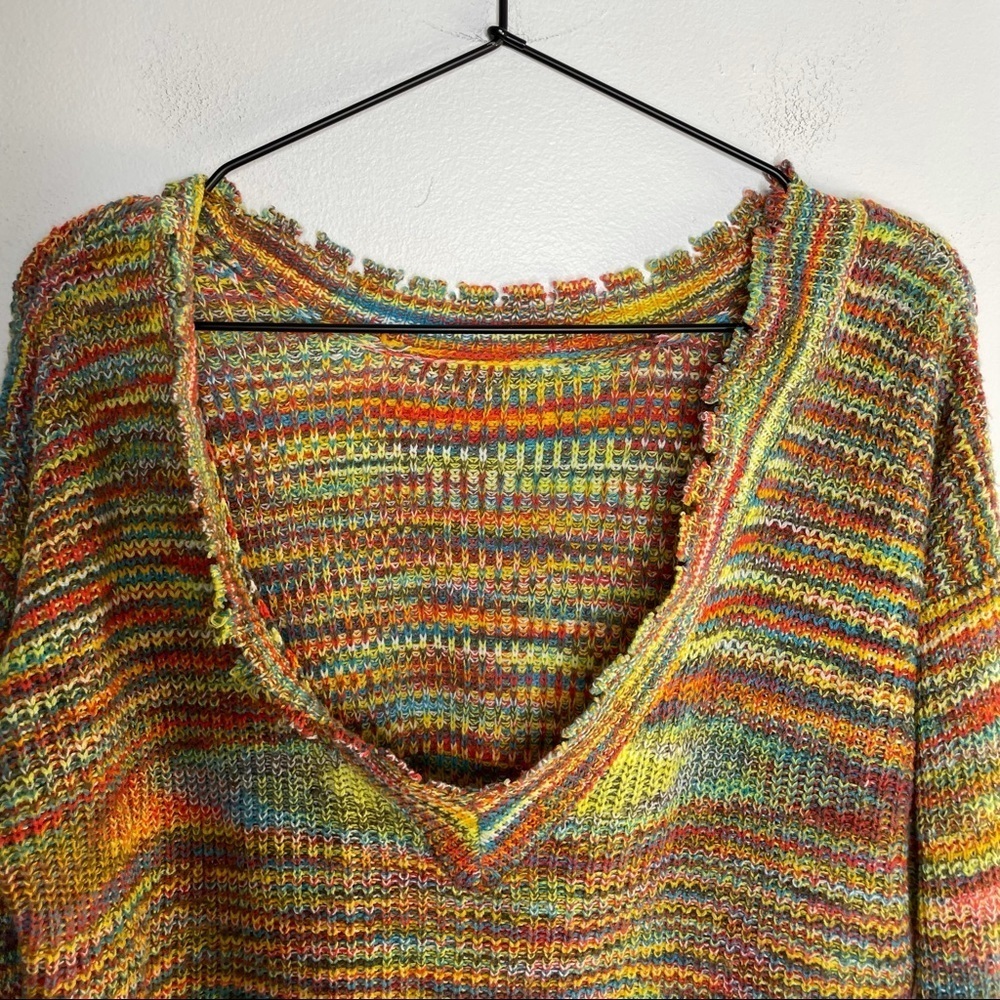 Zaful Multicolor Distressed Sweater Womens OS - Picture 3 of 9